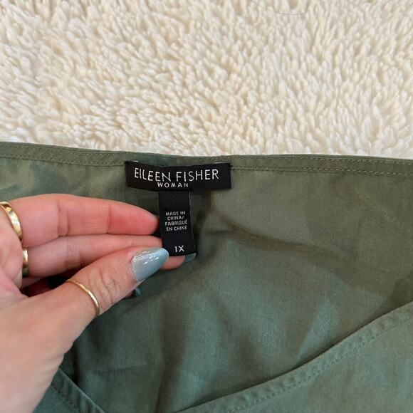 EILEEN FISHER Asymmetrical Shift Maxi Dress Plus XL Green Lagenlook Beach $238 - Picture 6 of 6